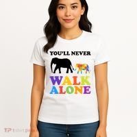 Youll Never Walk Alone Autism Awareness Elephant Women's T-Shirt thumb 4