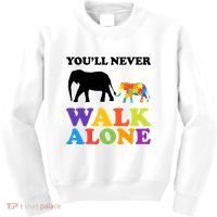 Youll Never Walk Alone Autism Awareness Elephant Kids Sweatshirt thumb 0