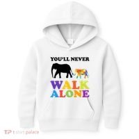 Youll Never Walk Alone Autism Awareness Elephant Kids Hoodie thumb 0
