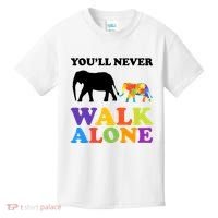 Youll Never Walk Alone Autism Awareness Elephant Kids T-Shirt thumb 0