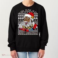 Yo Yo Yo Ho Ho Ho Black Santa Claus Ugly Christmas Women's Sweatshirt thumb 0
