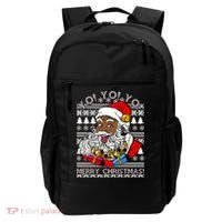 Yo Yo Yo Ho Ho Ho Black Santa Claus Ugly Christmas Backpack thumb 0