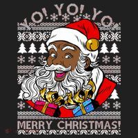 Yo Yo Yo Ho Ho Ho Black Santa Claus Ugly Christmas Beanie thumb 2