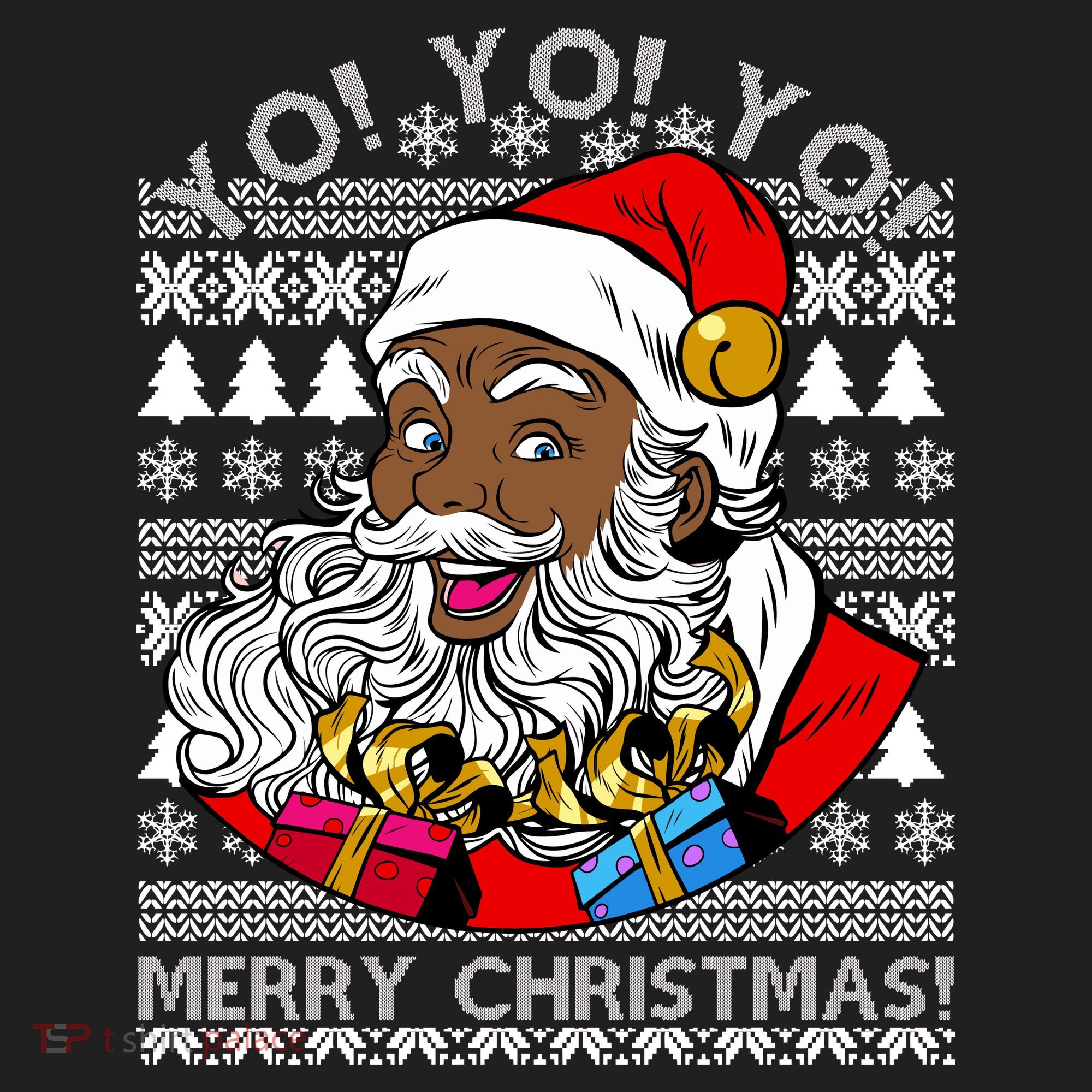 Yo Yo Yo Ho Ho Ho Black Santa Claus Ugly Christmas Beanie
