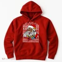 Yo Yo Yo Ho Ho Ho Black Santa Claus Ugly Christmas Hoodie thumb 0