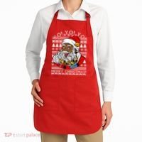 Yo Yo Yo Ho Ho Ho Black Santa Claus Ugly Christmas Apron thumb 2
