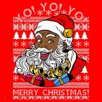 Yo Yo Yo Ho Ho Ho Black Santa Claus Ugly Christmas Polo thumb 2