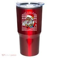 Yo Yo Yo Ho Ho Ho Black Santa Claus Ugly Christmas Tumbler thumb 0
