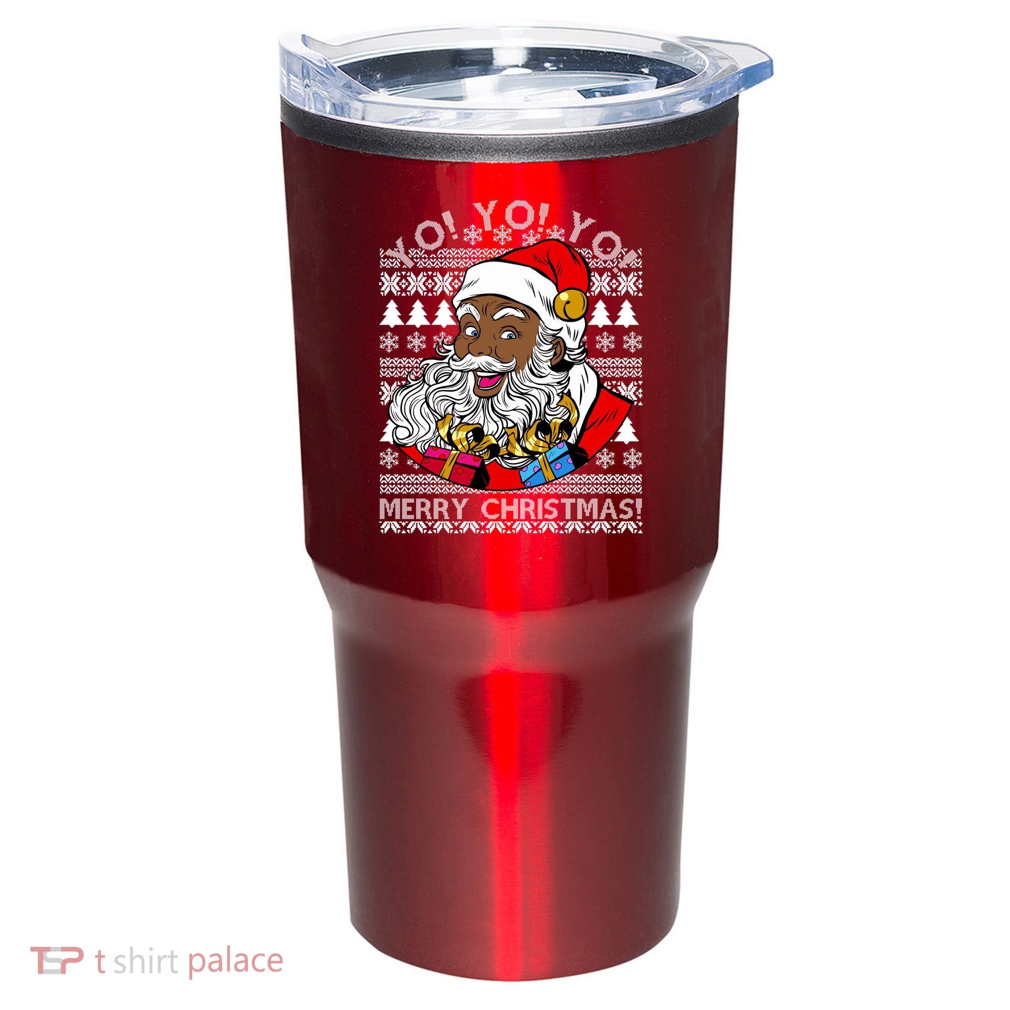 Yo Yo Yo Ho Ho Ho Black Santa Claus Ugly Christmas Tumbler