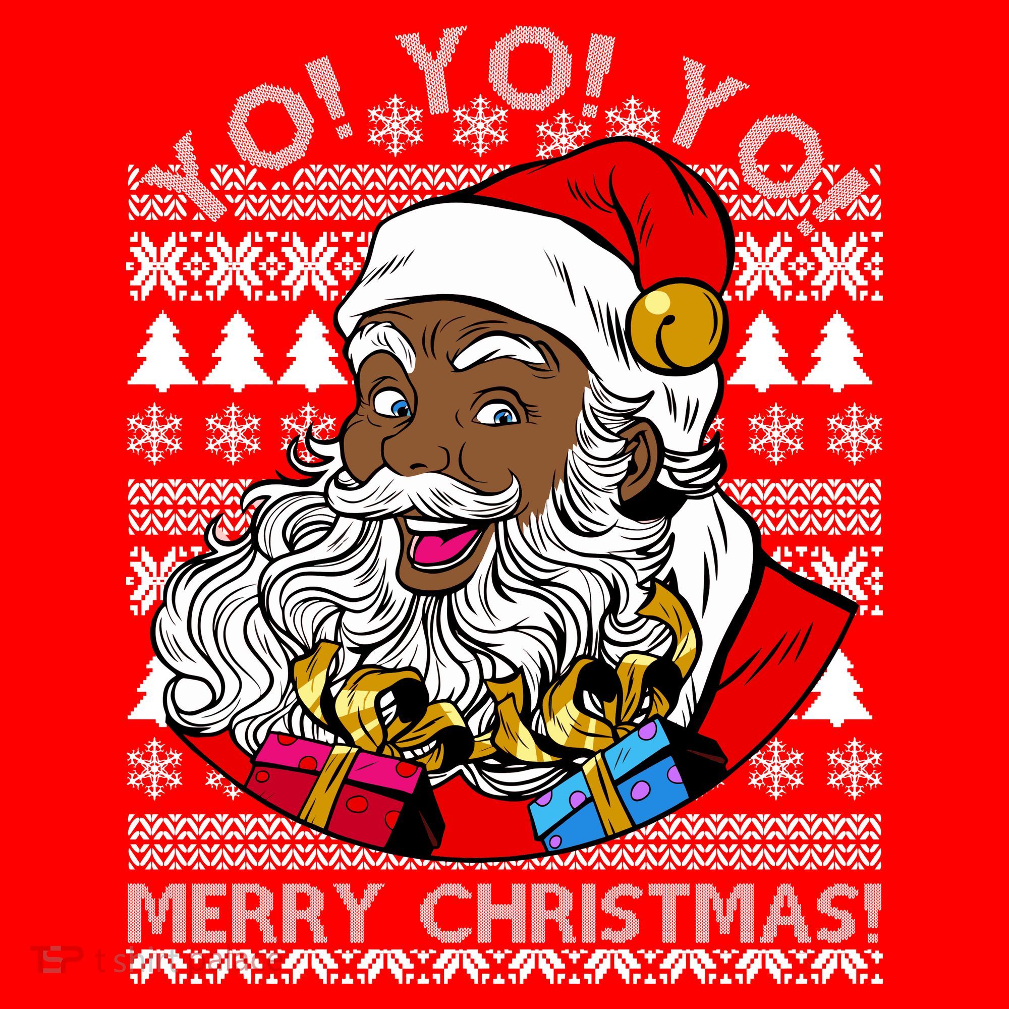 Yo Yo Yo Ho Ho Ho Black Santa Claus Ugly Christmas Women's Tank Top