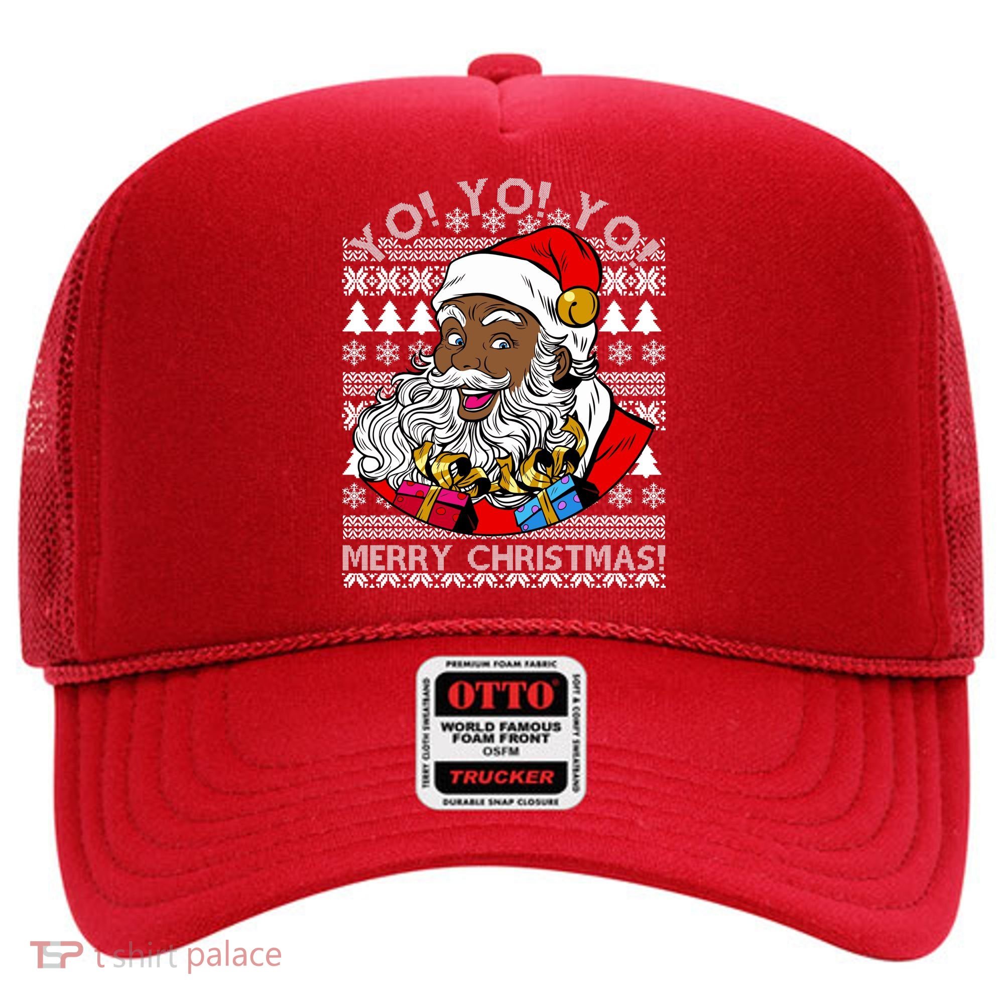 Yo Yo Yo Ho Ho Ho Black Santa Claus Ugly Christmas Hat