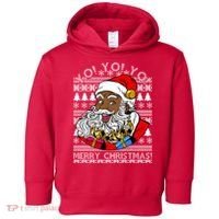 Yo Yo Yo Ho Ho Ho Black Santa Claus Ugly Christmas Toddler Hoodie thumb 0