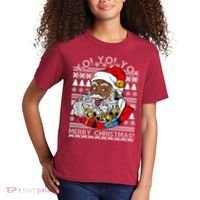 Yo Yo Yo Ho Ho Ho Black Santa Claus Ugly Christmas Kids T-Shirt thumb 2