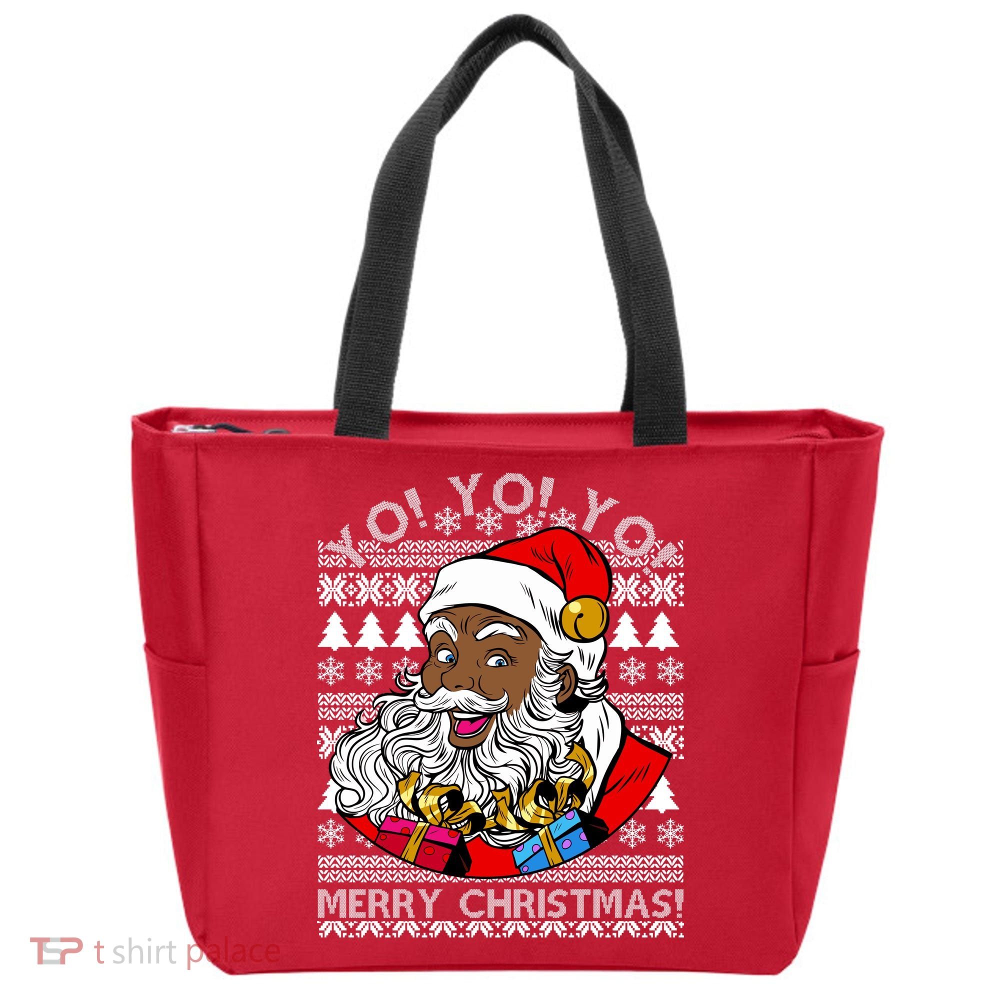 Yo Yo Yo Ho Ho Ho Black Santa Claus Ugly Christmas Tote Bag