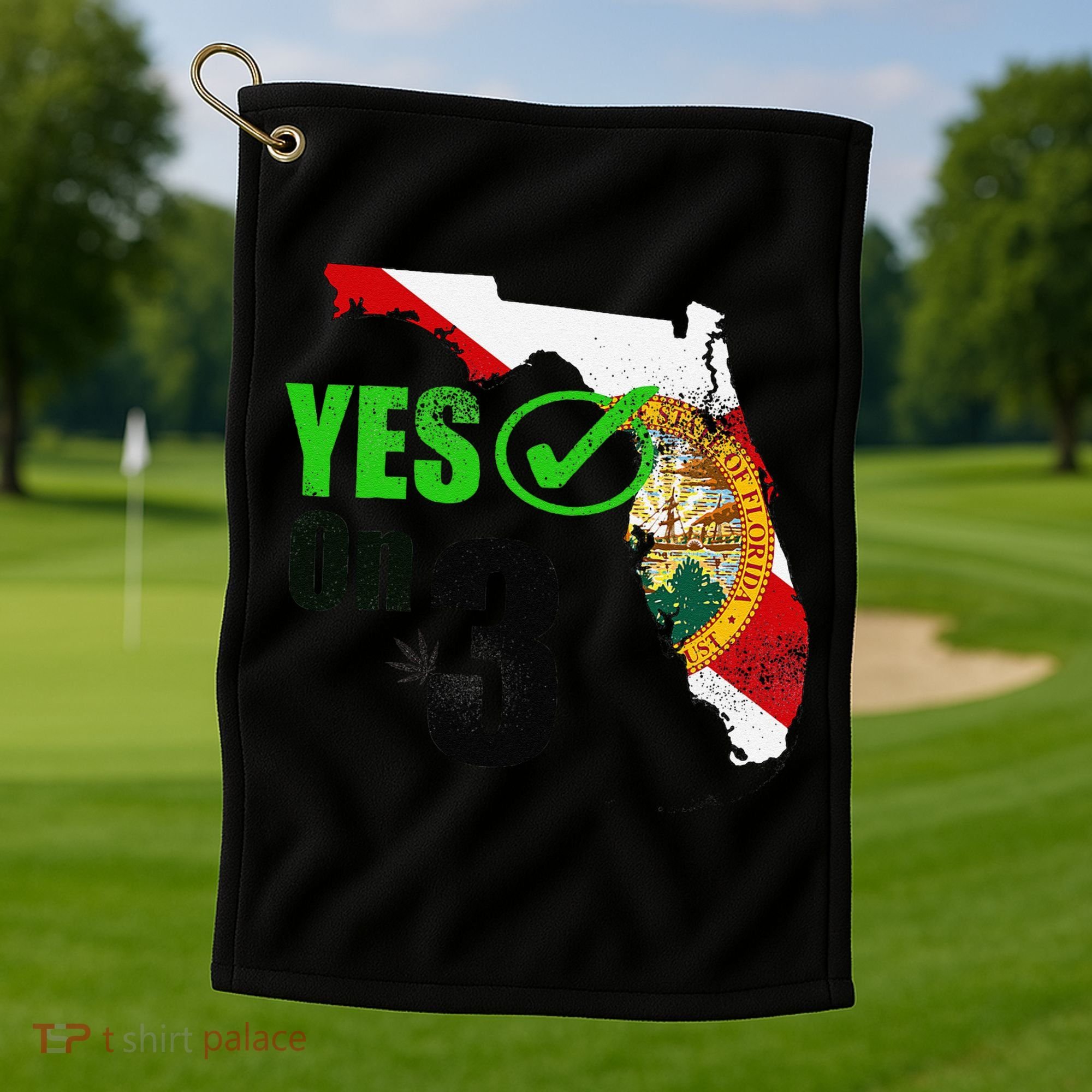 Yes On 3 Florida Golf Towel