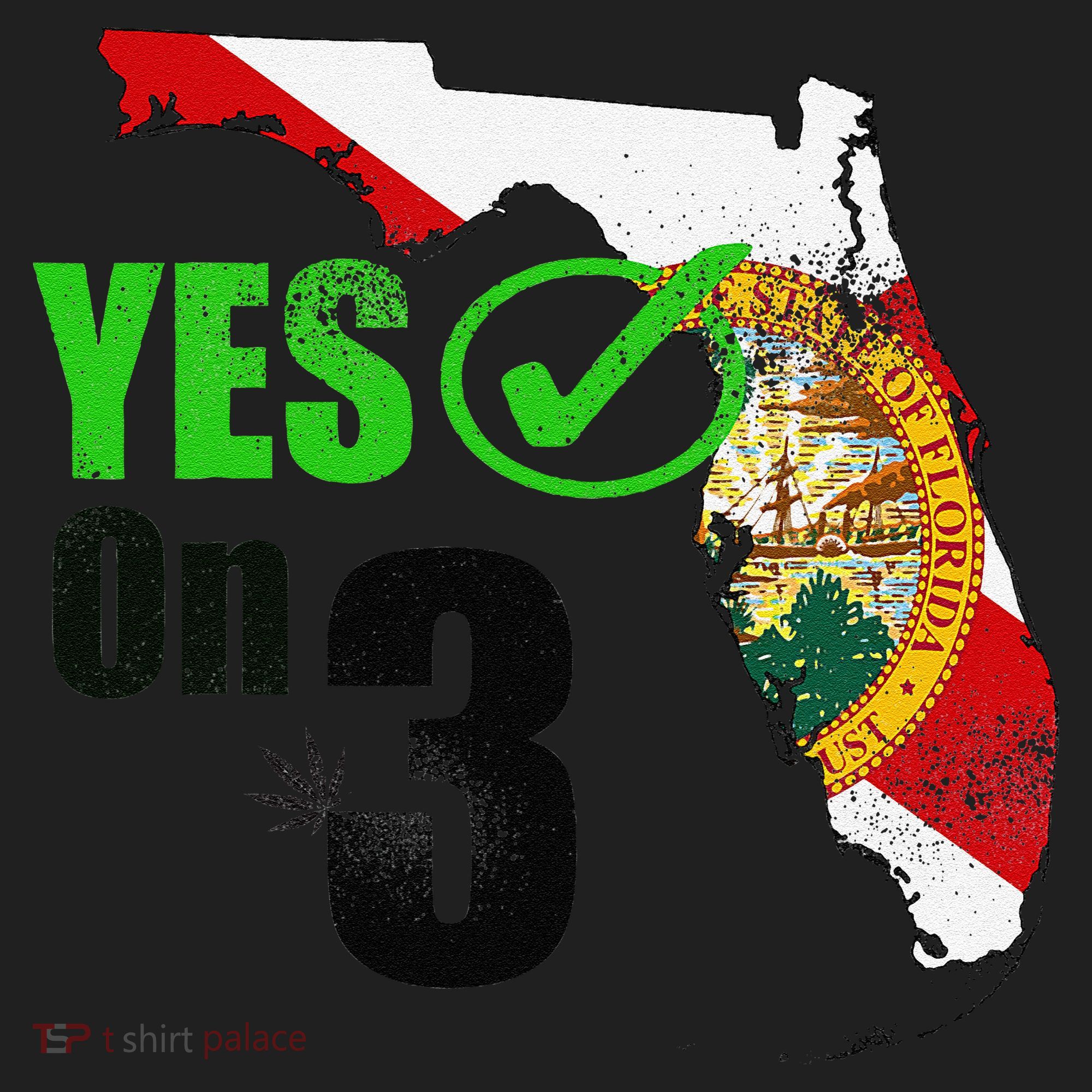 Yes On 3 Florida Golf Towel
