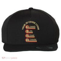 Yeah Of Course I Fish Commit Tax Fraud Everyday Fishing Wool Snapback Cap thumb 0