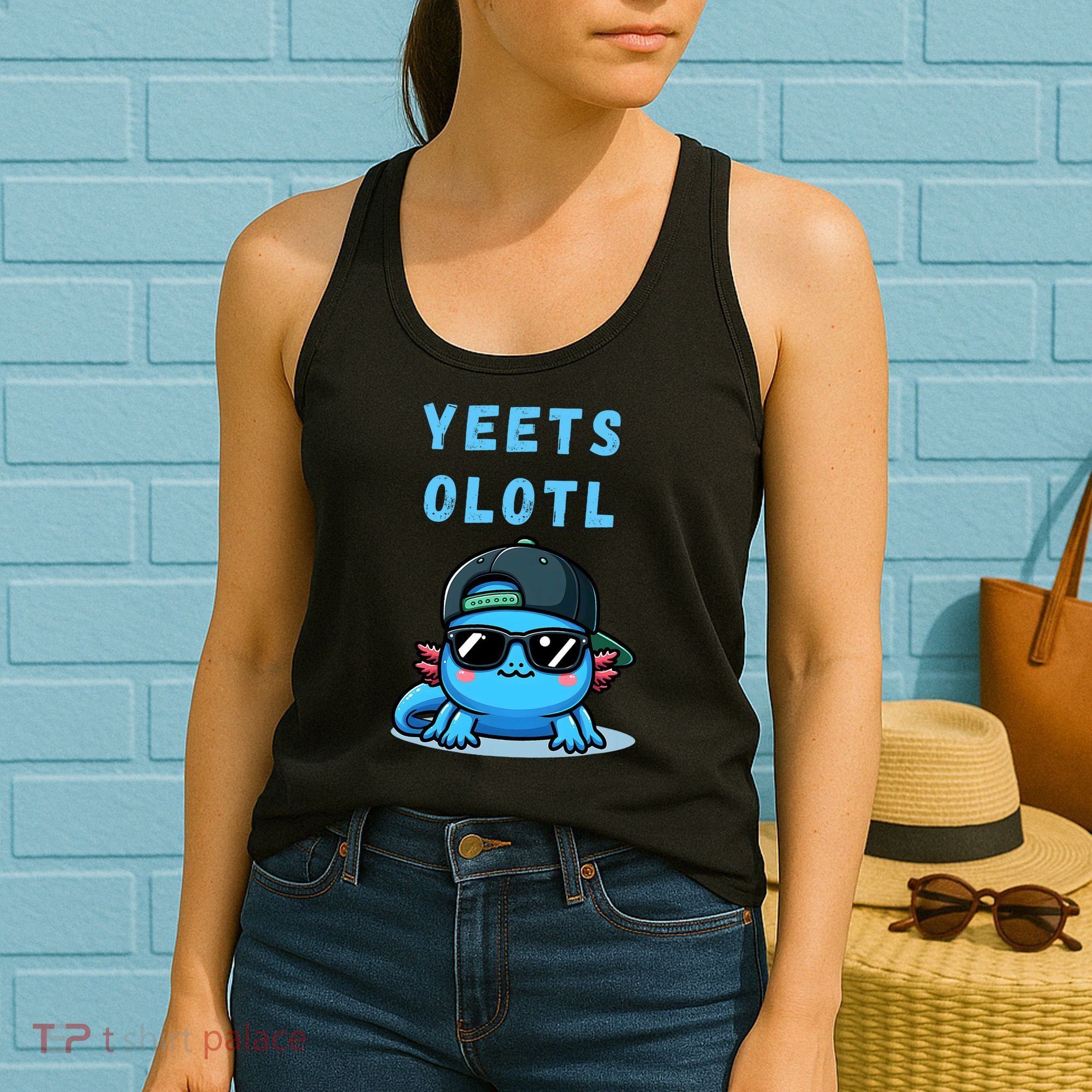 Yeets Olotl Funny Axolotl Yeet, Yeet Quote Funny Saying Women's Tank Top