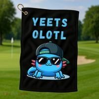 Yeets Olotl Funny Axolotl Yeet, Yeet Quote Funny Saying Golf Towel thumb 1