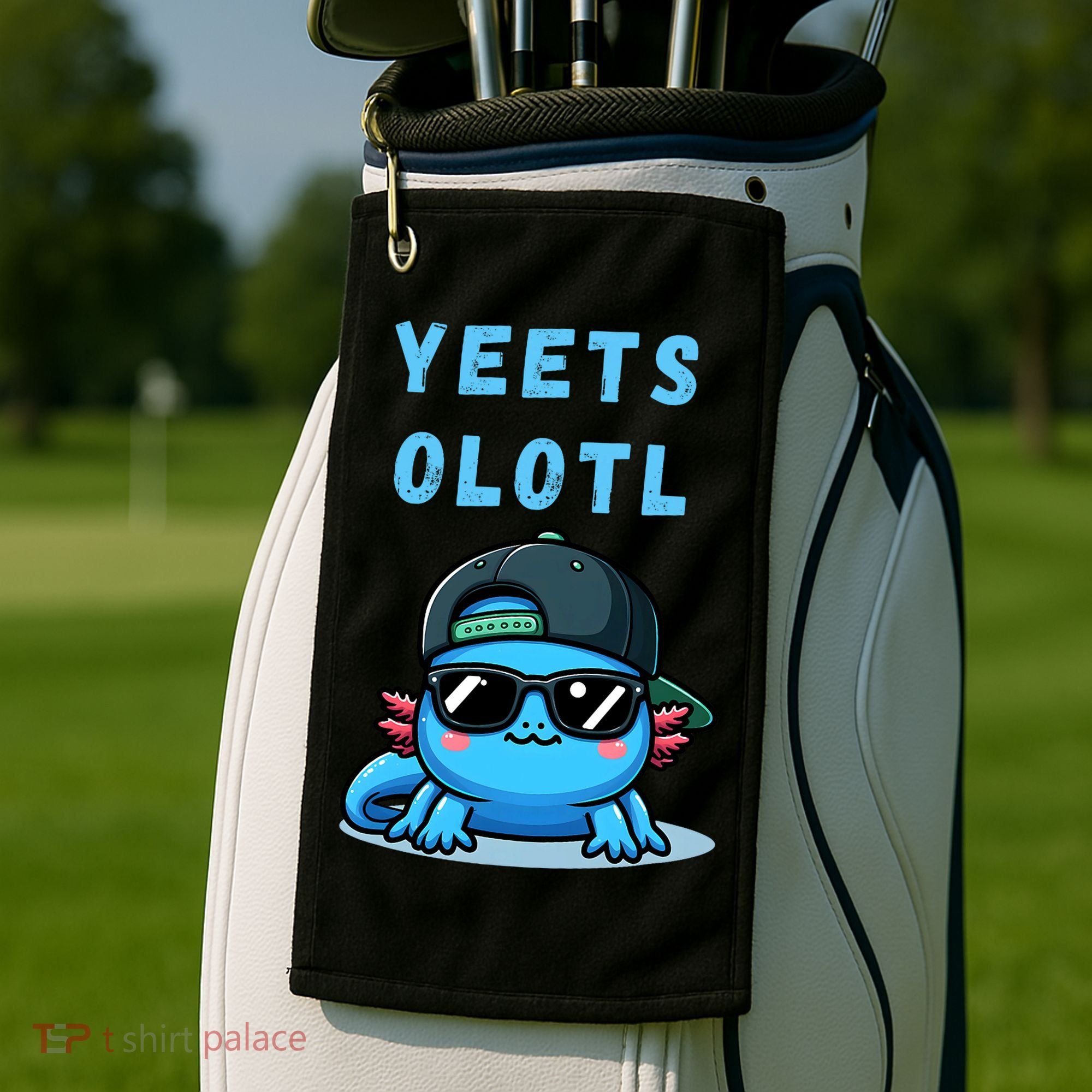 Yeets Olotl Funny Axolotl Yeet, Yeet Quote Funny Saying Golf Towel