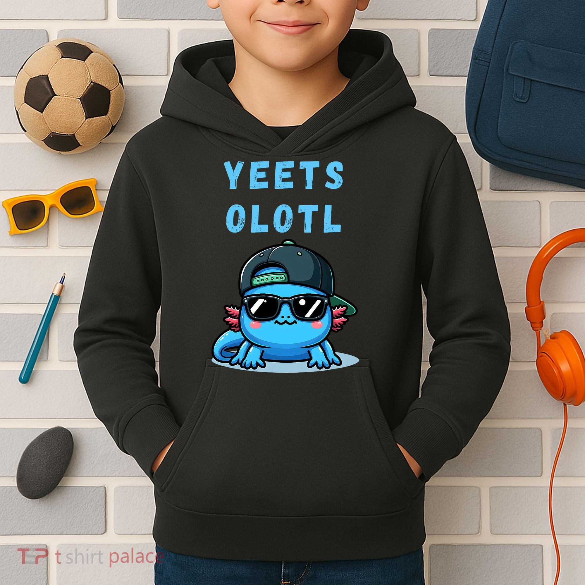 Yeets Olotl Funny Axolotl Yeet, Yeet Quote Funny Saying Kids Hoodie