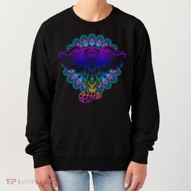Yoga Elephant Aesthetic Ornate Stylized Women's Sweatshirt