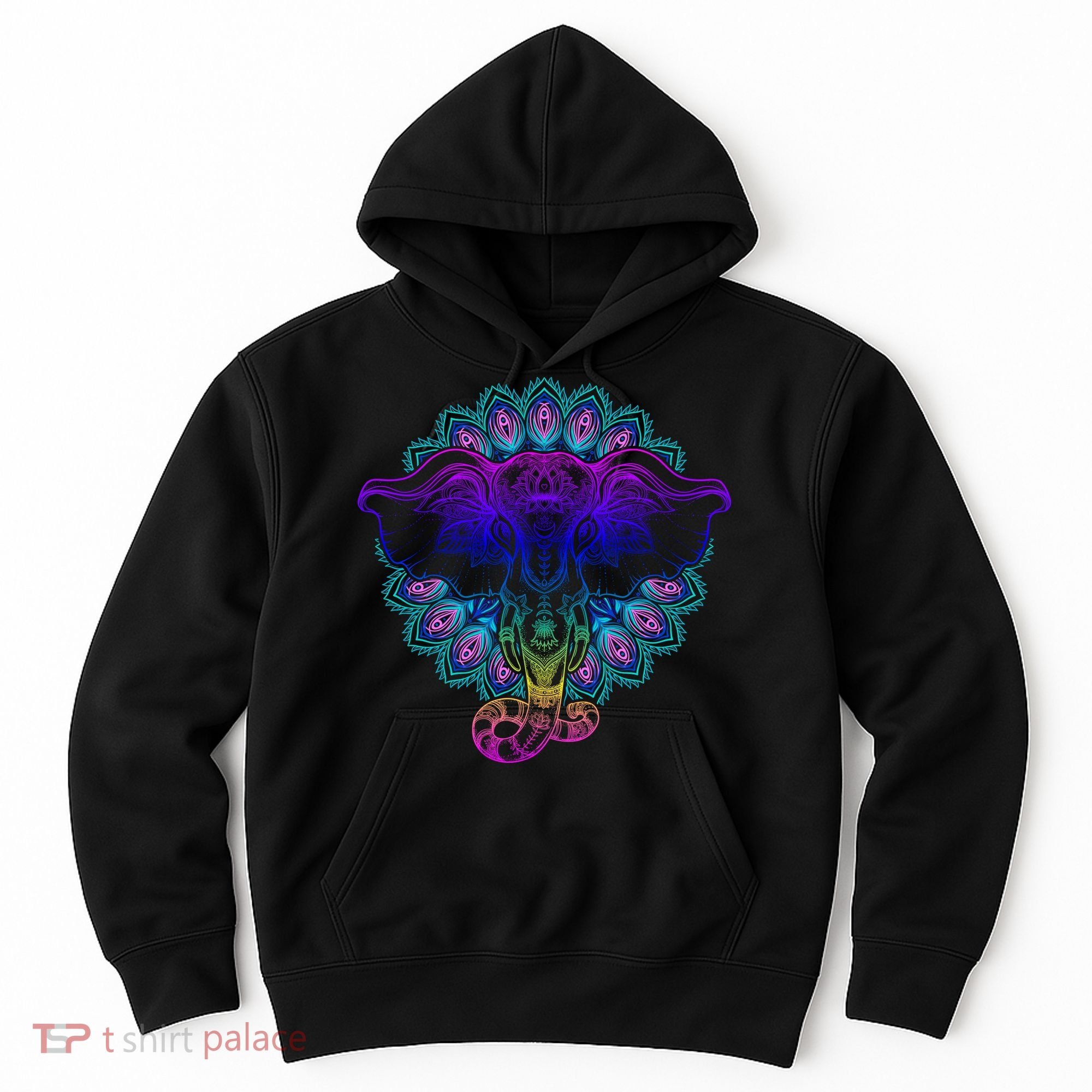 Yoga Elephant Aesthetic Ornate Stylized Hoodie