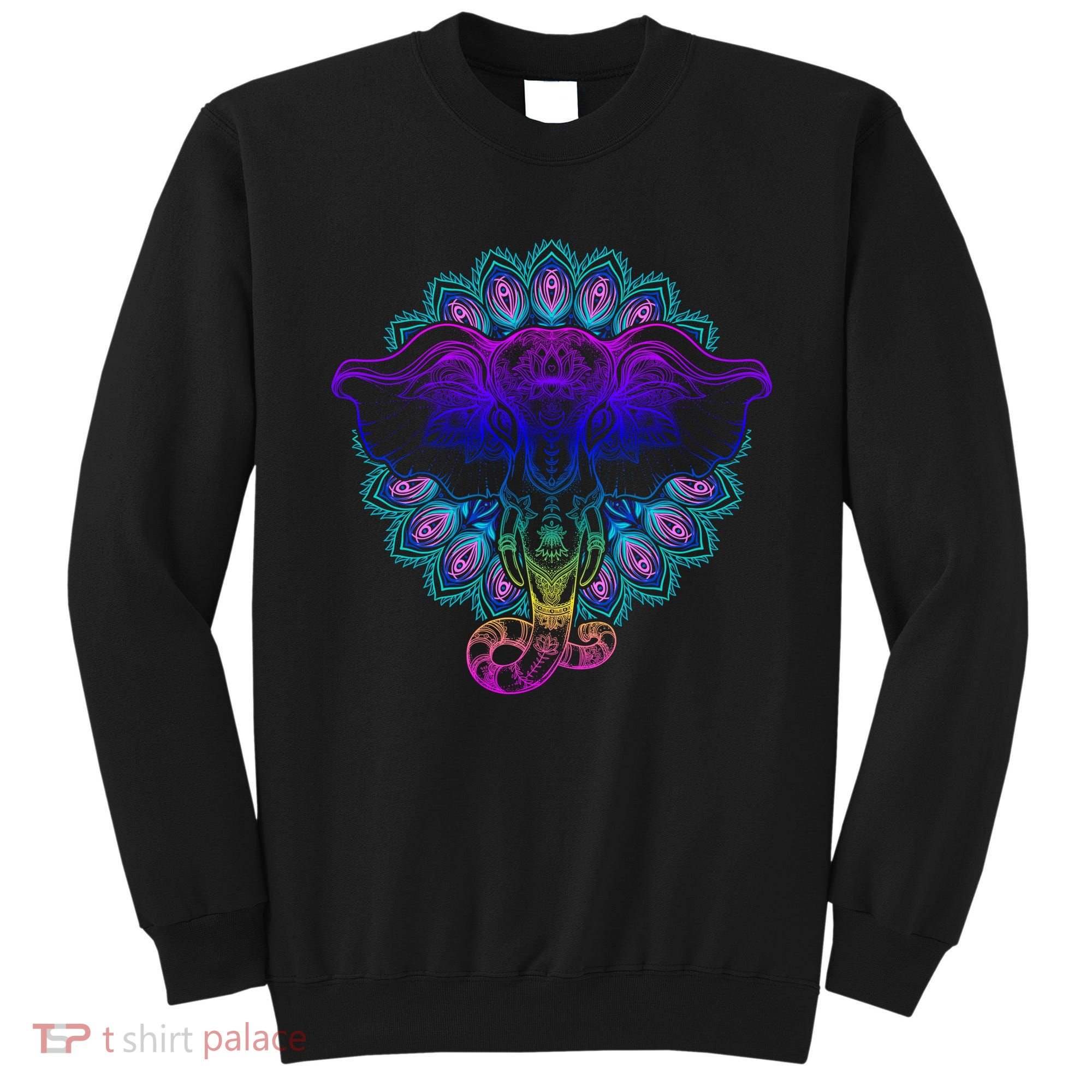 Yoga Elephant Aesthetic Ornate Stylized Sweatshirt