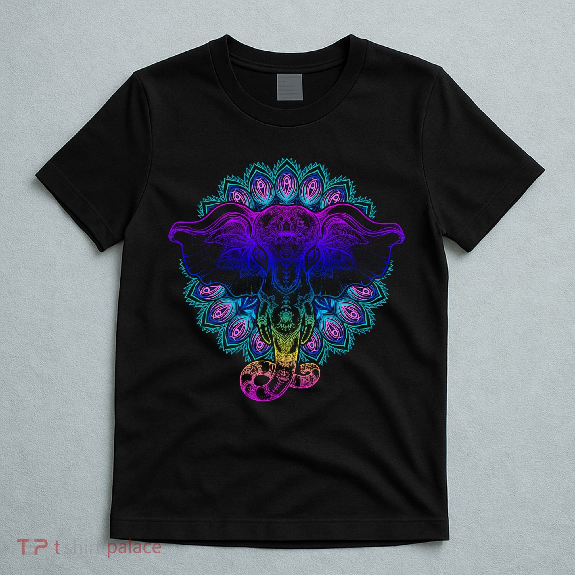 Yoga Elephant Aesthetic Ornate Stylized T-Shirt