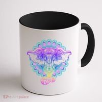 Yoga Elephant Aesthetic Ornate Stylized Coffee Mug thumb 1