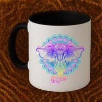 Yoga Elephant Aesthetic Ornate Stylized Coffee Mug thumb 2