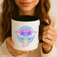 Yoga Elephant Aesthetic Ornate Stylized Coffee Mug thumb 3