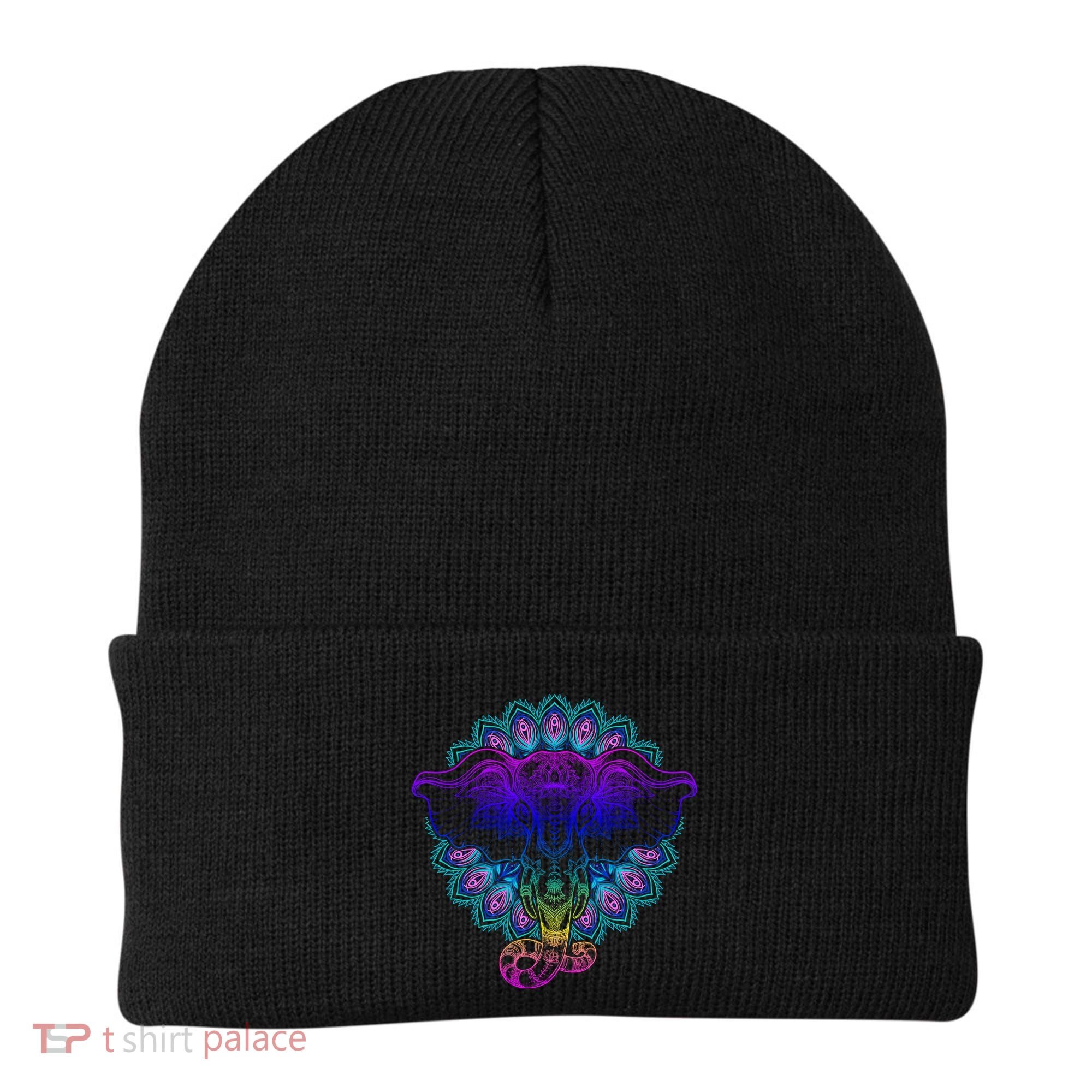 Yoga Elephant Aesthetic Ornate Stylized Beanie