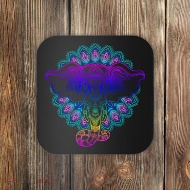 Yoga Elephant Aesthetic Ornate Stylized Coaster