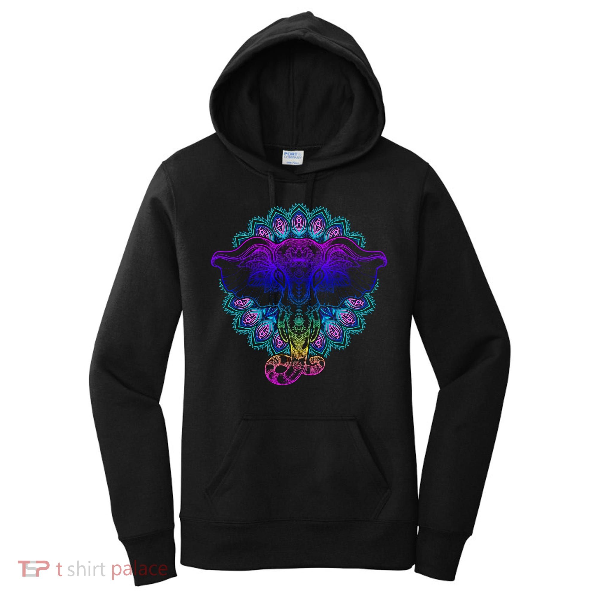 Yoga Elephant Aesthetic Ornate Stylized Women's Hoodie