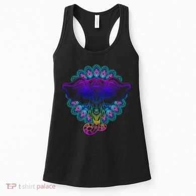Yoga Elephant Aesthetic Ornate Stylized Women's Tank Top