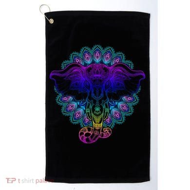 Yoga Elephant Aesthetic Ornate Stylized Golf Towel