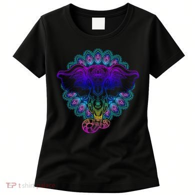 Yoga Elephant Aesthetic Ornate Stylized Women's T-Shirt