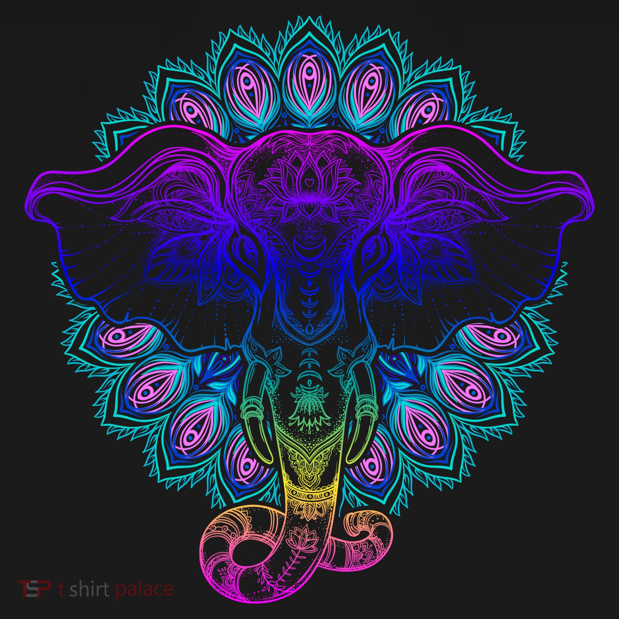 Yoga Elephant Aesthetic Ornate Stylized Kids Long Sleeve Shirt