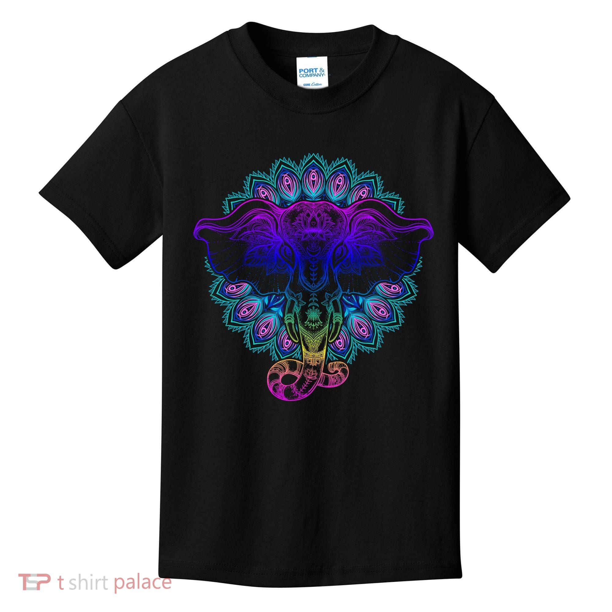 Yoga Elephant Aesthetic Ornate Stylized Kids T-Shirt