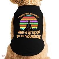 Yoga I'm Mostly Peace Love and Light and a A Little Go F Yourself Doggie Tank thumb 0