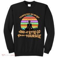 Yoga I'm Mostly Peace Love and Light and a A Little Go F Yourself Sweatshirt thumb 0