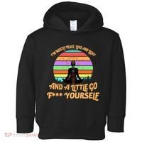 Yoga I'm Mostly Peace Love and Light and a A Little Go F Yourself Toddler Hoodie thumb 0