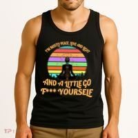 Yoga I'm Mostly Peace Love and Light and a A Little Go F Yourself Tank Top thumb 3