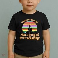Yoga I'm Mostly Peace Love and Light and a A Little Go F Yourself Toddler T-Shirt thumb 2