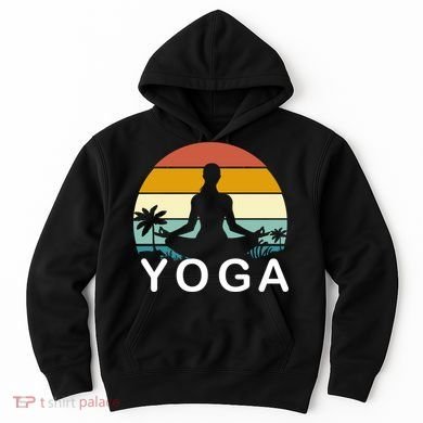 Yoga In Paradise Sunset Retro Vibes Hoodie