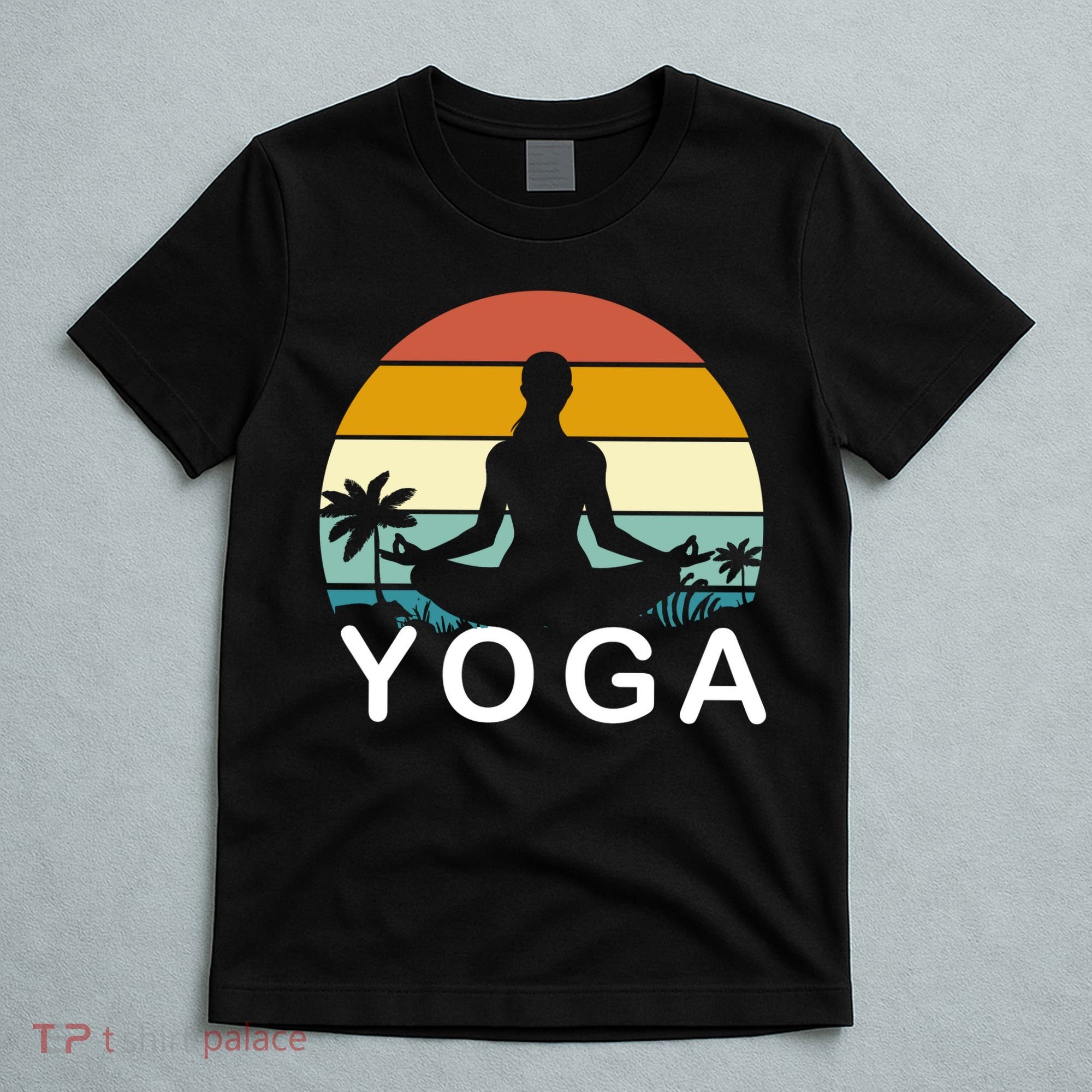 Yoga In Paradise Sunset Retro Vibes T-Shirt