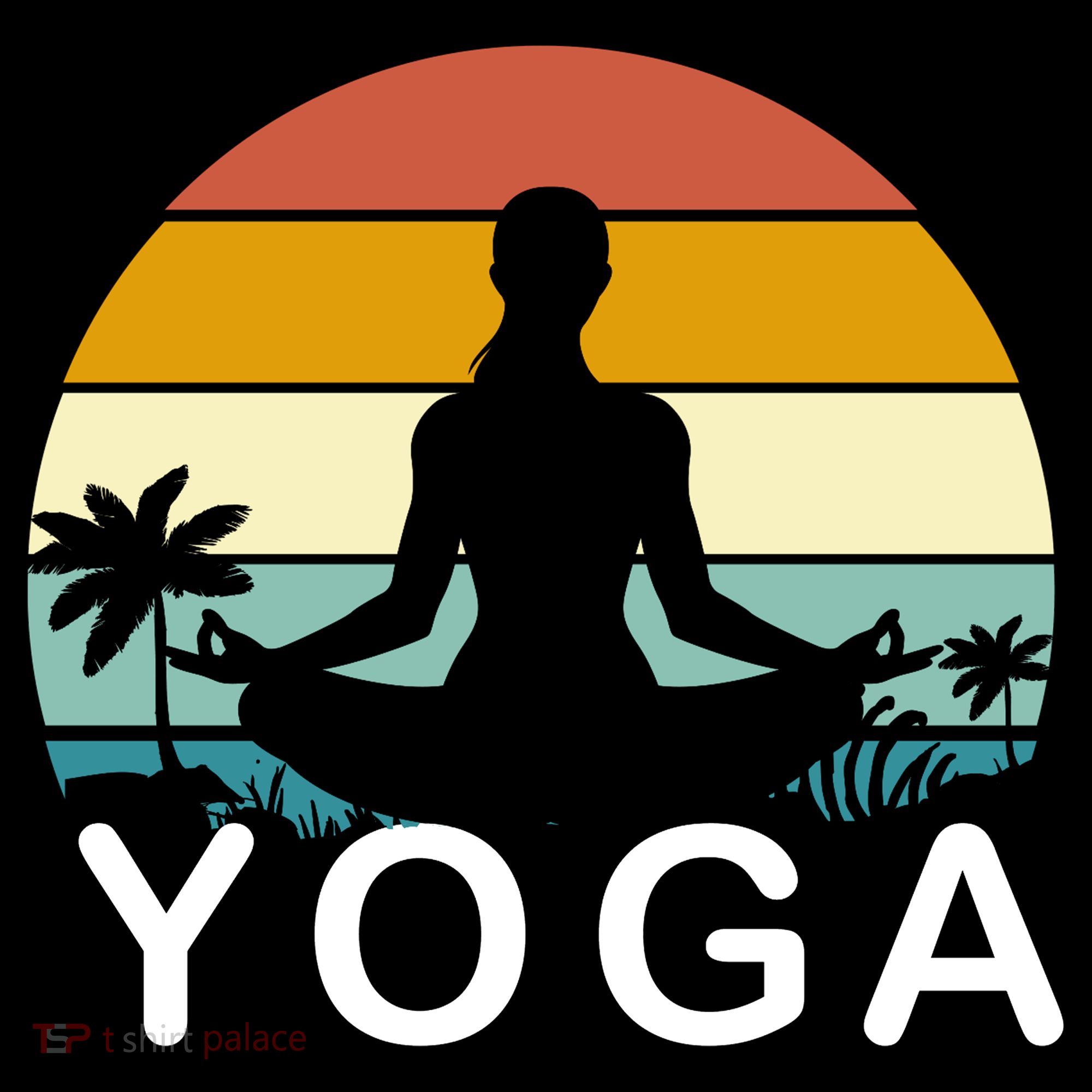 Yoga In Paradise Sunset Retro Vibes T-Shirt