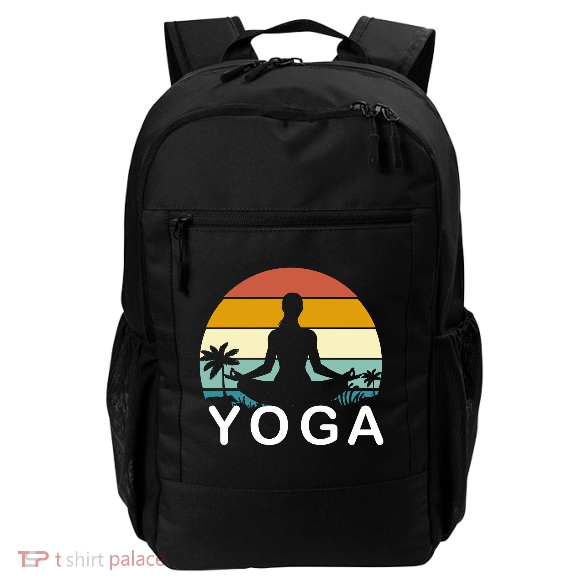 Yoga In Paradise Sunset Retro Vibes Backpack