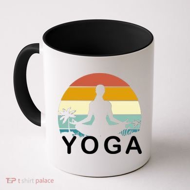 Yoga In Paradise Sunset Retro Vibes Coffee Mug